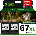 67XL Ink Cartridge Replacement for HP 67 XL Remanufactured for HP Ink 67 67XL for DeskJet 2755e 2700 2855e 2800 2752 2742e 4155e 4255e 4100 Envy 6055 6055e 6455e Printer 2-Pack Black