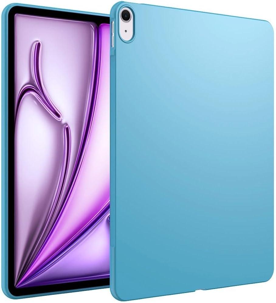 Blue Case iPad Air 13-inch (M3/M2) 2025/2024, Ultra Slim, Soft, Flexible TPU Skin Bumper Back Cover, Blue