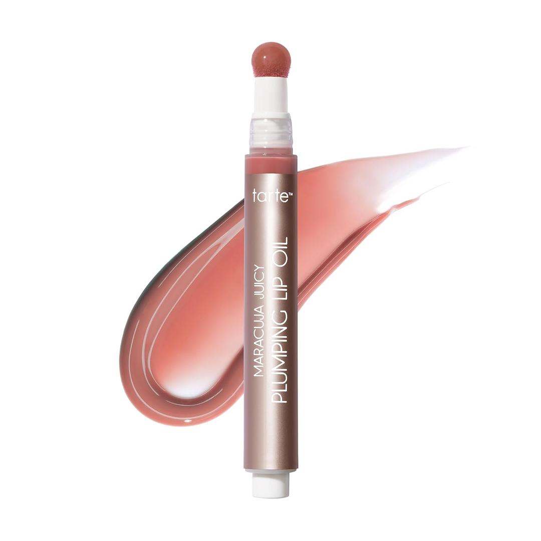 tarte maracuja juicy plumping lip oil - Hydrating & Volumizing Lip Plumper Gloss Balm with Nourishing Hyaluronic Acid & Vitamin E, Plumps & Moisturizes, Vegan & Cruelty Free