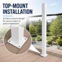 MOUNTWEST Aluminum Deck Railing Post, 42" White Top Mount Railing Post, 2.25" x 2.25" Powder-Coated Post for Deck, Porch, Patio, Fence & Outdoor Railings