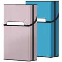 roygra Cigarette Case (2 Pack), Magnetic Switch 20pcs Cigarette Holder Case for Men Women, Cigarettes Smoking Accessories, Metal and Plastic Box for Smoke (Blue + Rosegold, 100mm 100s Size)