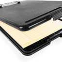 Clipboard with Storage Slim Folding for Nursing, Teachers, Coaches & Office, Plastic Heavy Duty with Pen Holder (9.5” x 13.5”) (Black White Splatter)