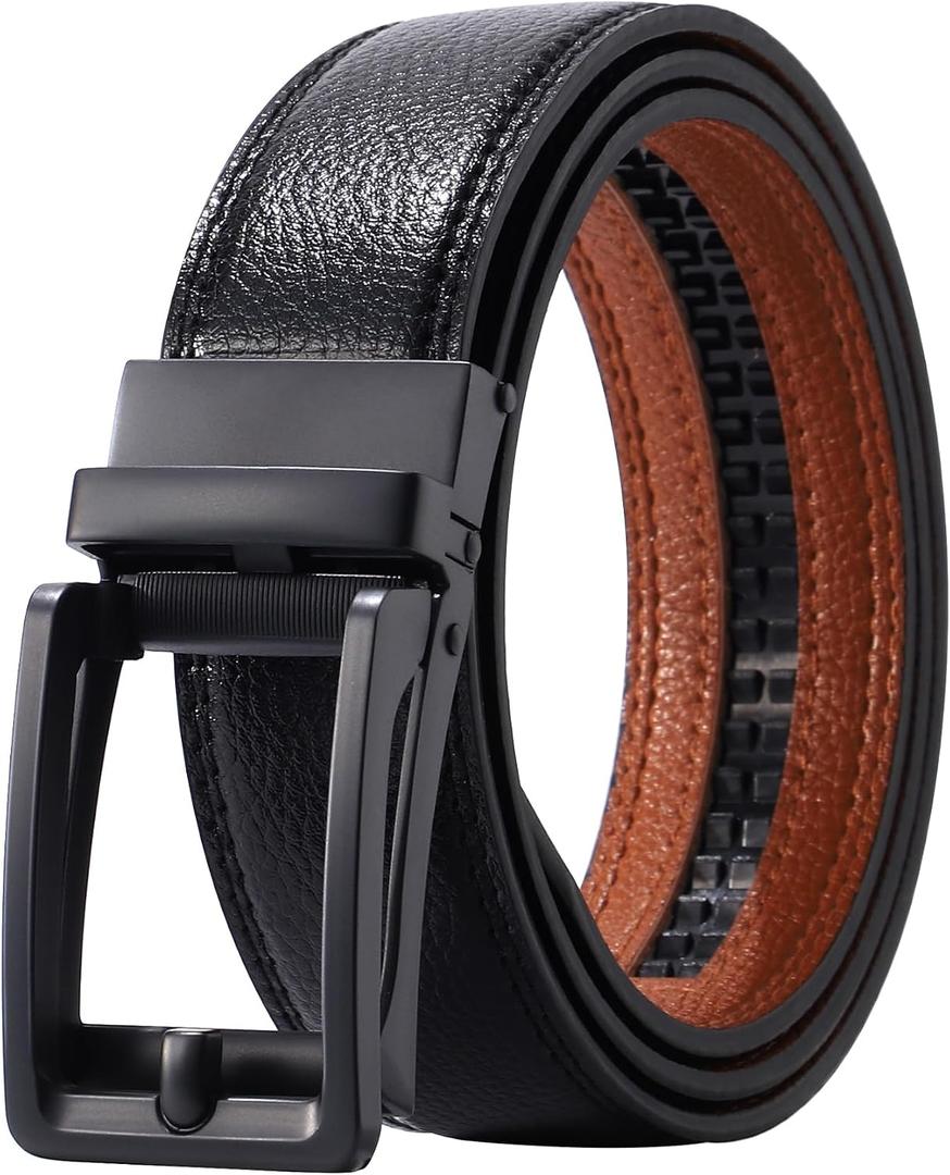 AWAYTR Ratchet Dress Belt for Men - Adjustable Comfort Click Belts for Jeans with Slide Buckle