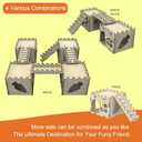 HIIMALEX Extra Large Sturdy Bunny Castle Hideout for Indoor Rabbits Play House with Stairs Round Edges Detachable Habitats for Rabbit Guinea Pig Chinchilla Hedgehog