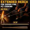 50 Pcs Smore Sticks for Fire Pit Extra Long - Thick 36 Inch Long Smores Sticks for Fire Pit, Suitable for Crafts & Flower Bouquets - 5mm Thick Bamboo Skewers for Smores, Meat, Kabobs, Hot Dogs, Fruits