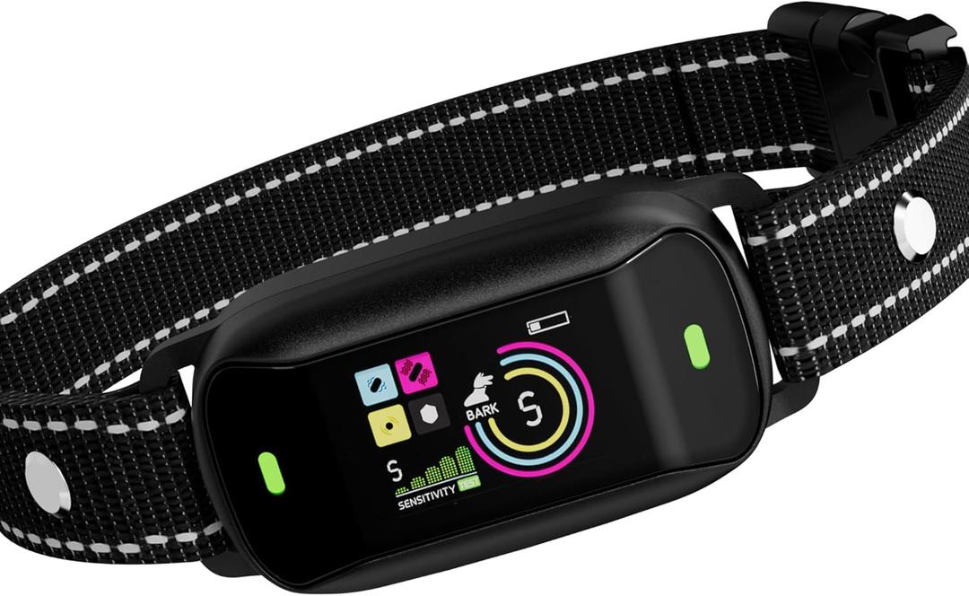 Dog Bark Collar No Shock, Auto Anti Barking Collar Rechargeable with 4 Modes Beep Vibration, Smart Training Adjustable 5 Sensitivity Levels Waterproof for Small Medium Large Dogs