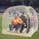 EighteenTek Pod All Weather Sports Tent with Sealed Floor - Instant Tent Shelter - Outdoor Bubble Tent - Rain Tent Camping Sun Shelter Pop Up Clear, Patent Pending for Sports Events Fishing Cheering
, Color (Yellow), 67 x 67
