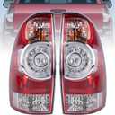 Boine Tail Light Compatible With 2005-2015 Toyota Tacoma Pickup Driver and Passenger Side Rear Light Brake Lamps LED Lens - Bulb and Harness Included 8155004160 8156004160