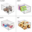 mDesign Kitchen Storage Drawer Box Plastic Storage Box with Pull-Out Drawer Pantry, Fridge and Cupboard Storage for Food and Snacks Pack of 2 Clear