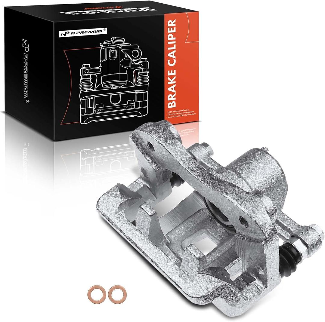 A-Premium Disc Brake Caliper Assembly with Bracket Compatible with Select Hyundai Models - Azera 2006-2009, Sonata 2006-2008 - Rear Right Passenger Side