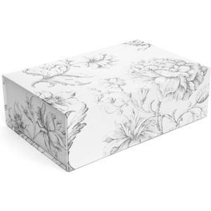 Luxury Keepsake Gift Box | Silver Floral Decorative Boxes with Magnetic Lids for Presents, Wedding Memory Box, and Bridal Gifts. 11.5" x 7.5" x 3.5"
