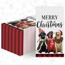 Horaldaily 100 Christmas Disposable Paper Decorative Guest Napkins, Christmas Labrador Hand Towel for Party Lunch Dinner Kitchen Bathroom
