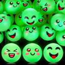 ShinyRelief 24 Pcs Glow in The Dark Table Tennis Balls Christmas Luminous Emotion Bouncy Balls Glowing Halloween Party Supplies Goodie Bag Fillers Cat's Fun Playmate for Holidays Outdoor Indoor