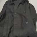 Bbalizko Mens Classic Pea Coat Notched Collar Double Breasted Slim Fit Winter Warm Heavyweight Trench Coats (Large, Black)