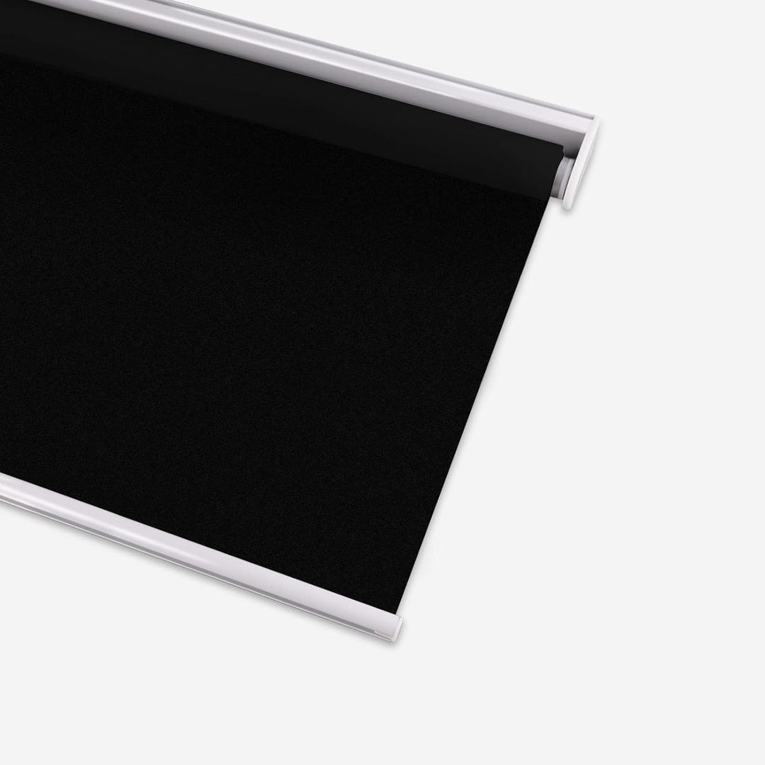 SEEYE Cordless Blackout Roller Shades Window Blinds Privacy Waterproof Thermal Insulated Fabric Curtain UV Protection for Home Kitchen Bathroom Bedrooms 28" W x 72" L(Black) (28" W x 72" L, Black)