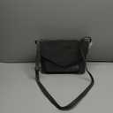 Leather Flapover Crossbody Handbag Purse for Women with Adjustable Strap & Overflap Snap Closure Tote/Bag, Grey