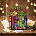 2 x Suncatcher Book Ornament Christmas Hanging Window Decor Acrylic,Christmas Ornament Outdoor Decor Garden Bookish Gifts for Librarian, Book Lovers, Reader, Women, Suncatcher Effect Decor