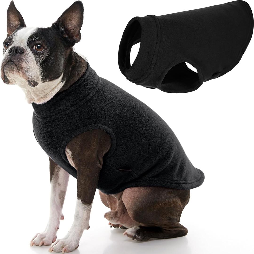 Gooby Stretch Fleece Vest Dog Sweater - Black, X-Large - Warm Pullover Super Stretchy Fleece Dog Jacket for Small to Large Dogs (X-Large Length (16.5"))