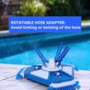 Pool Vacuum Head,Pool Cleaner Head with Side Brush Universal Steering Handle & Universal Rotatable Hose Adapter, Connect 1-1/4", 1-1/2" Hose forDurable above ground pool vacuum cleaner head