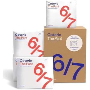 Coterie The Pant, Size 6, Refastenable Training Pants for Sensitive Skin, Hypoallergenic, Overnight Leak Protection, 4T/5T (33-62 lbs), 92 Count