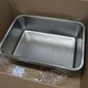 Stainless Steel Cat Litter Box, Metal 6inch High Sided Cat Litter Pan, Indoor Litter Tray, Large Cat Litter Box, Pet Toilet Supplies for Cats, Rabbits, Easy Clean, Non Stick, No Smell (L)