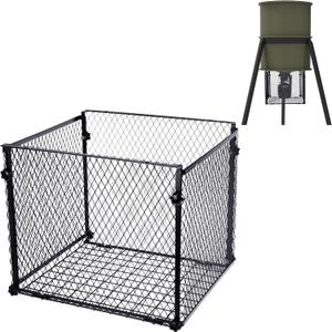 moonoom Deer Feeder Varmint Guard - 14.5 x 12.5 Varmint Cage for Feeder, Keep Raccoon Squirrels Birds Away from Your Feeder (Square)