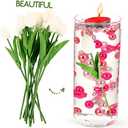 ABOOFAN 12pcs Artificial Floating Candle Centerpiece for Weddings Parties Home Decor Showers Realistic Faux Flowers White for Elegant Arrangements