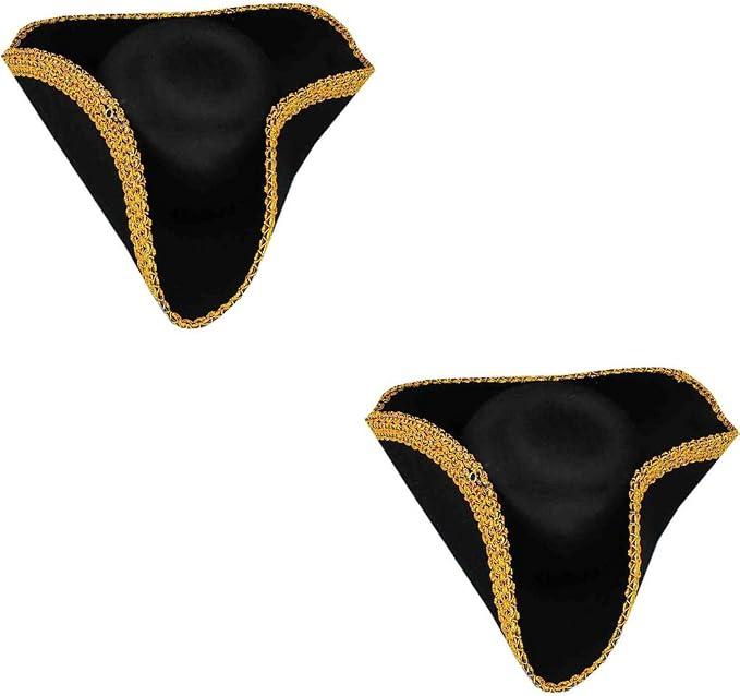 Funny Party Hats Colonial Style Tricorn Hat – Revolutionary War Deluxe Colonial Tricorn Hat, 2 Pack, One Size