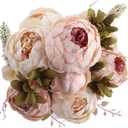 Duovlo Fake Flowers Vintage Artificial Peony Silk Flowers Wedding Home Decoration,Pack of 1 (Light Pink)