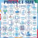 Zeyune 72 Pcs Coastal Cowgirl Iron on Patches Bulk Summer Ocean Embroidered Iron on Hat Patch Blue Beach Holiday Applique Sew on for Trucker Hat Backpack Clothes Shirt Jeans DIY Craft