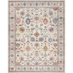 Gertmenian Indoor Boho Area Rug - 8x10 Large, Non Slip, Super Strong, Ideal for High Traffic Areas in Bedroom, Living Room, Kitchen - Cullen, Cream/Multi, 28548
