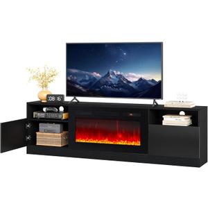 80" Fireplace TV Stand, LED Light Entertainment Center for TVs Up to 90"