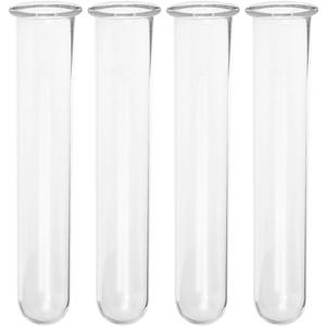 INOOMP 4 Pieces Clear Glass Test Tube Vases for Plant Propagation Hydroponic Flower Vials with Round Bottom Small Transparent Tube Planters for Desk Home Decor