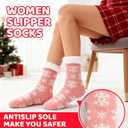 WAKOSAN Christmas Warm Fuzzy Slipper Socks for Women,Winter Fluffy Warm Indoor Socks,Free Size3 Pairs (7.5, Colorful)