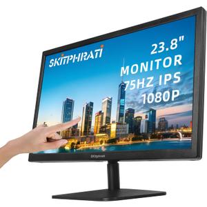SKitphrati 21.5 Inch Touchscreen Monitor FHD 1920x1080p IPS Screen, VESA Support, 10-Points Computer Touch Screen PC Display with Type-B HDMI VGA Port, 75Hz Desktop Touch Display, Black