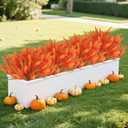 36 Bundles Artificial Fall Flowers Outdoors Fake Fall Lavender Flowers UV Resistant No Fade Plastic Faux Fall Plants for Indoor Home Porch Autumn Thanksgiving Fall Decorations (Orange)