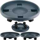3 Pakcs Large Plant Caddy with Wheels 15.8" Rolling Plant Stands Heavy-duty Plastic Plant Roller Base Pot Movers Plant Saucer on Wheels Indoor Outdoor Plant Dolly with Caster Planter Tray Coaster Grey