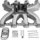 300-137 LS Mid-Rise EFI Intake Manifold Aluminum Single Plane Compatible with Chevy Small Block SBC 1997-2019 Cathedral Port fit for GM LS1/LS2/LS6 V8 4.8L 5.3L 5.7L 6.0L