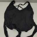 YEOREO Ease Tie Back Workouts Tank Tops Halter Backless Strap Top with Pads (Black, S)