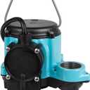 Little Giant 6-CIA-ML 115 Volt, 1/3 HP, 2760 GPH Cast Iron Replacement Compact Submersible Pump for Under Sink and Laundry Tray Systems with Integral Low Level Diaphragm Switch, Blue, 506160