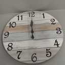 CHYLIN Wall Clock, Silent Non Ticking Battery Operated, Rustic Coastal Country Clock Decorative for Bathroom Kitchen Bedroom 8, B-White,Brown, Blue