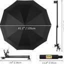 XLINGZA UPF 50+ Beach Umbrella with Adjustable Universal Clamp, Large