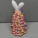 Light up Easter Bunny Decor Glowing Tree, Cute Ceramic Easter Tree Bunny Decorations for The Home Indoor Bedroom Office Decor Tabletop,Night Light for Kids Gifts (Pink)