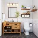 QEEIG Bathroom Shelves Over Toilet - Wall Mounted Floating Shelves Toilet Paper Storage Small Farmhouse Decor Shelf 16 inch Set of 3, Rustic Brown (019-BN3)