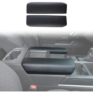 Car Central Control Armrest Protective Cover Compatible with Toyot@ Tundra/Sequoia 2022-2024 ABS Central Control Armrest Cover Waterproof Anti-Scratch Armrest Protector Pad (Black Leather)