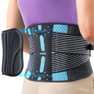 Back Brace for Lower Back Pain Relief, Lightweight Back Support Brace for Men Women, Breathable Lumbar Support Pad, for Herniated Disc, Sciatica Scoliosis, Blue Size XXL