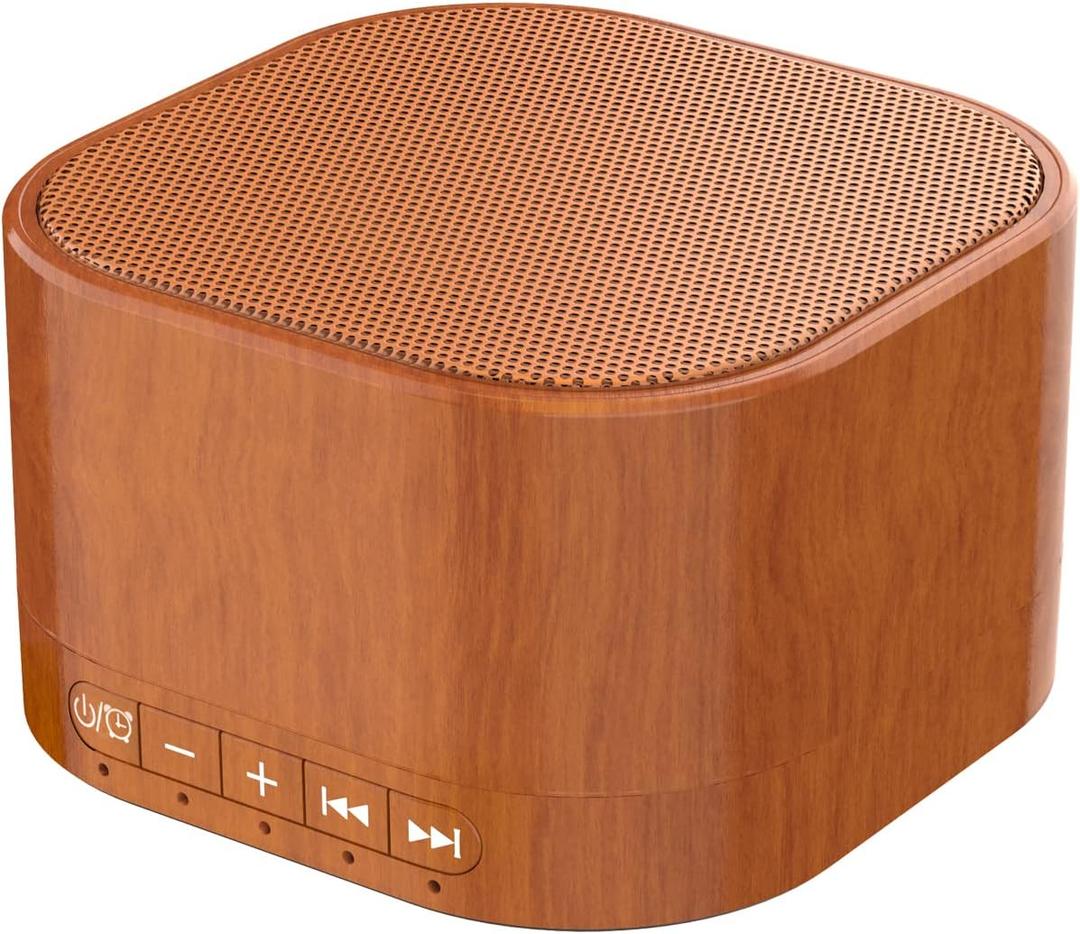 White Noise Machine plug-in Sound Machine with 20 Non Looping Natural Soothing Sounds and Memory Function Sleep Timer Sleep Machine with Sleep Therapy for Baby Kids Adults-New Wood Grain Added in 2025 (Wood - 1 Count)