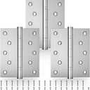 KOLET Ball Bearing Door Hinges, 5 x 4 Inches Door Hinges, Square Corner with Extra Thick 3mm, Heavy Duty Stainless Steel, Suitable for Hotel and Building, Smooth and No Squeak, Brushed Nickel, 3 Pack
