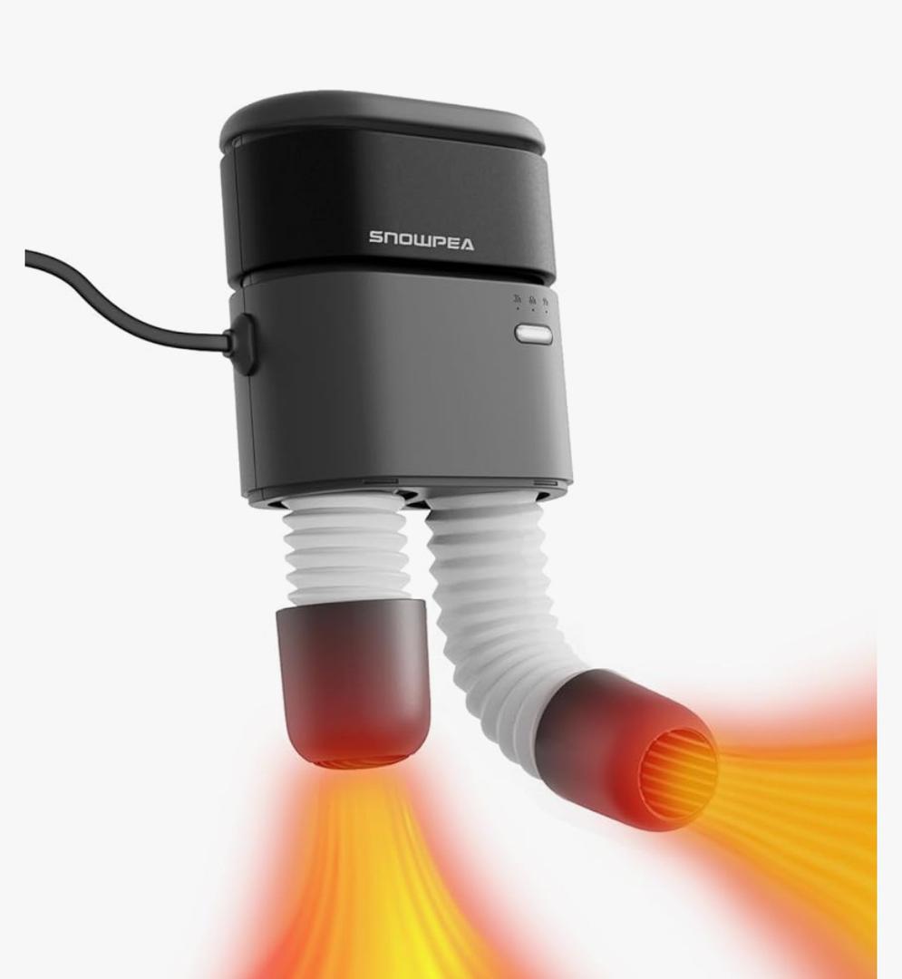 Snowpea Shoe Dryer,Ski Boot Dryer with Fan Heater,11.8in Extendable Hoses,Rapid Drying,3/6/9 Hour Timer, Portable, Compact