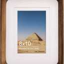 Natural Wood Photo Frames Inspired Tabletop Picture Frame with Mat, Vertical or Horizontal Display (Walnut, 8x10 matted to 5x7/6x8)